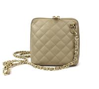 Lusso in pelle Handmade Genuine Italian Leather Handbag with Detachable Straps - Small Leather Crossbody Bag - Minimalist Handbag - Elegant Women's Bag (Taupe)