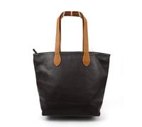 Lusso in pelle Handmade Italian Leather Shoulder Bag with Tan Handle (Chocolate)