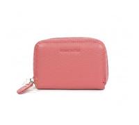 Lusso in pelle Handmade Italian Leather Zip Card Holder Wallet: Small Zip-Around Coin Purse (Hot Pink)