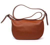 Lusso in pelle Handmade Leather Crossbody Bag - Italian Leather Handbag with Adjustable Detachable Straps - Classic Handbag - Elegant Women's Everyday Bag (Dark Tan)