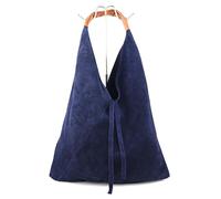 Lusso in pelle Large Genuine Suede Hobo Bag Everyday Practical Shoulder Bag Handmade Italian Suede Shopper Bag Large Hobo Bag (Navy)