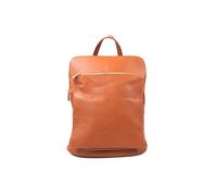 Lusso in pelle Versatile Italian Pebbled Leather Backpack for Laptop Casual Handcrafted Women's Leather Rucksack Everyday (Dark Tan)