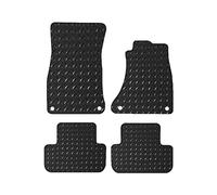 Lusso Rubber Mats for Car | Tailored/Compatible to Fit Audi A4 B8 2008 2015 | Heavy Duty 3mm Rubber Car Mats | 4 - Piece Set (Blue Edging)