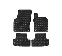 Lusso Rubber Mats for Car | Tailored/Compatible to Fit Audi Q2 2016 Onwards | Heavy Duty 3mm Rubber Car Mats | 4 - Piece Set (Red Edging)