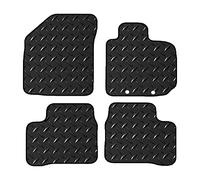 Lusso Rubber Mats for Car | Tailored/Compatible to Suzuki Swift 2017+ Onwards | Tailored Car 3mm Rubber Mats | Heavy Duty Rubber Car Mats | 2 Fixing Clips | 4 Piece Set (Black Edging)