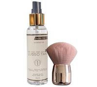 Lusso Tan Tanning Mist & Brush Gift Set - Golden Glow Self-Tanner for Face & Hands, Gradual Tan Spray with Brush for Flawless, Streak-Free Application