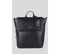 'Lussuria Venezia' Real Leather Flapover Backpack Ashwood Leather Black One Size