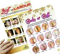 LUST OR LABOUR + BOOBS OR BUTT 2 Games Hen Night Party Bride to Be Funny 12 Player Drinking Card Girls Night Labor For Adults Dirty