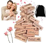 Lust Tower 48 Pcs Couples Wooden Block Stacking Game,Romantic Date Night Activity,Fun Anniversary & Valentine's Day Gift Set for Couples(1 Set)