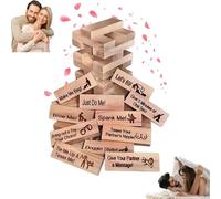 Lust Tower -48Pcs Super Naughty Block Tower Game,Couples Games for Adults,Valentine Tumbling Tower Stacking Blocks Game,Stacking Wooden Block Game for Grown Ups,Passion Blocks,Date Night Party Idea