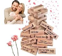Lust Tower -48PCS Super Naughty Block Tower Game for Adults, Valentine Tumbling Stacking Wooden Blocks Game, Couples Games for Adults, Grown Couples Date Night Party (48PCS)