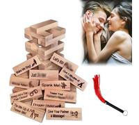 Lust Tower Adult Naughty Block Game, Couples Game for Valentine's, Tumbling Tower Stacking Blocks (48pcs)