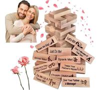 Lust Tower - Game for Adults,48Pcs Super Naughty Block Tower Game,Valentine Tumbling Tower Stacking Blocks Game,Couples Games for Adults,Passion Blocks, Stacking Wooden Block Game for Grown Ups