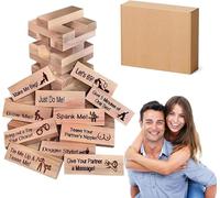 Lust Tower - Game for Adults, 48PCS Wooden Block Tower Game for Grown Ups, Date Night Ideas Funny Gifts for Women Men, Valentines Gifts for Adults, Wooden Stacking Set, Couples Date Night Games, 18+