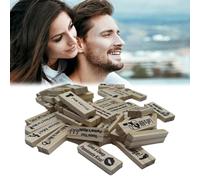 Lust Tower Games for Adults 48pcs Super Naughty Block Tower Game Tumbling Wooden Tower Stacking Block for Couples Date Night Ideas for Valentine Lover Drunking Games PLGEBR