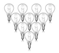 Lustaled 10-Pack SES E14 Golf Ball Bulb Dimmable, 42W G45 Small Screw Light Bulb, 240V Classic Clear Mini Globe Edison Round Light Bulbs Warm White 2700K