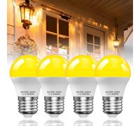 Lustaled 2000K E27 Screw in Bulb, G45 3W LED Light Bulb Amber Warm White, Blue Light Blocking for Bedroom, Baby Nursery, Sleep Light Bulb, Non-Dimmable 4-Pack