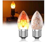 Lustaled 2200K E27 LED Bulb,Himalayan Salt Light Bulb -3W C35 Night Light Bulb Screw in,Vintage Candle Light Bulb Amber Warm White Non-dimmable for Table Lamp, Sleep Light, Pendant,Baby Nursery-2 Pack