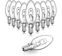 Lustaled 42W E14 Candle Bulb, 2700K Warm White C35 E14 Dimmable Bulbs,SES Small Screw Light Bulbs for Chandelier, Wall Lamp, Table Lamp-10Pack