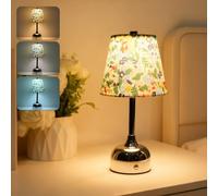 Lustaled Cordless Touch Table Lamp,3 Color Modes Rechargeable Battery Operated Lamp,Stepless Dimmable LED Desk Lamp,IP54 Portable Silver Chrome Metal Beside Lamps for Bedroom Living Room Restaurant