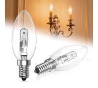 Lustaled E14 Bulb Warm White 2700K 100W C35 Candle Light Bulb Dimmable Equivalent 6W E14 LED Light Bulb SES Small Edison Screw 660LM, AC220-240V for Chandelier Ceiling Lights Bedside Lamp-2pack