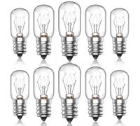 Lustaled E14 Salt Lamp Bulbs,10Pack 300°High Temp Oven Bulb,Dimmable SES Fridge Bulb,Warm White E14 Small Edison Screw Pygmy Bulbs for Salt Lamp,Microwave,Oven,Fridge,Appliance