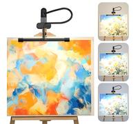 Lustaled Easel Lamp for Artists, Desk Lamp Clamp 360° Gooseneck, USB Music Stand Light, 3 Color Modes & 10 Brightness, Clip on Lights for Painting, Drawing, Artwork, Bedside Reading