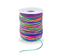 LUSTEMBER 1mm Stretchy Bracelet String, Sturdy Rainbow Elastic String Elastic Cord for Jewelry Making, Necklaces, Beading and Crafts
