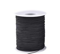 LUSTEMBER Elastic String for Bracelets, 1 mm x 110 Yards Sturdy Stretchy Elastic Cord for Jewelry Making, Necklaces, Beading - Black