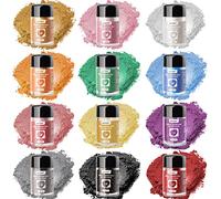 Luster Dust Edible Set, 12 Colors Food Grade Shimmer Luster Dust, Edible Glitter for Drinks, Cake Decorating, Cocktails, Cookies, Strawberries, Candy, Fondant, Baking (5g/Bottle)