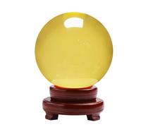 Luster Polished Gemstone Crystal Ball Citrine Yellow Quartz Home Collections,50mm