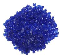 LUSTERING High Luster Crushed Glass Glitter, 6-9mm Fire Glass, Broken Glass, Glass Chips for Fire Pit Crafts DIY Epoxy Resin Art, Geode Painting, Vase Filler, Aquarium Garden Decor,330g (Cobalt Blue)