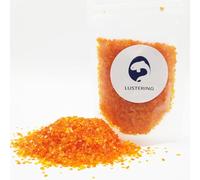 LUSTERING High Luster Crushed Glass Glitter, Broken Glass, Glass Chips for Crafts DIY Epoxy Resin Art, Nail Art, Jewelry Making,Geode Painting, 3-6mm,200g/7oz (Orange Red)