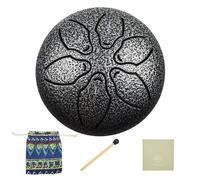 LUSTERING Steel Tongue Drum - Steel Tongue Drum Rain Chime Waterproof ,Tongue Drums Suitable for Meditation, Yoga, Musical Performance, Beginners and Professionals, 3 inch 6 Notes. (Silver)