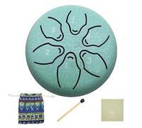LUSTERING Steel Tongue Drum - Steel Tongue Drum Rain Chime Waterproof ,Tongue Drums Suitable for Meditation, Yoga, Musical Performance, Beginners and Professionals, 3 inch 6 Notes. (Lake Blue)