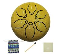 LUSTERING Steel Tongue Drum - Steel Tongue Drum Rain Chime Waterproof ,Tongue Drums Suitable for Meditation, Yoga, Musical Performance, Beginners and Professionals, 3 inch 6 Notes. (Gold)