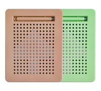 LUSTERMOON 2 Pcs Magnetic Drawing Board for Kids with Magnet Stylus Pen and Beads, Toddler Doodle & Sketch Toys for Girls & Boys, Stress Relief Toy, Educational & Fun for Toddlers (Brown)