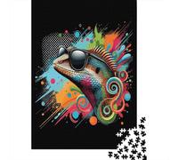 Lustige Echsen Kleidung 1000 Piece Jigsaw, Holiday Puzzle Gift, 70x50cm/1000pcs