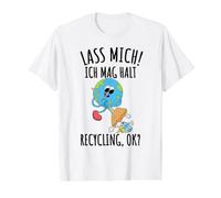 Lustiges Umwelt Lass Mich Ich Mag Halt Recycling Value Graphic T-Shirt, Men, White, L