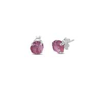 LUSTRE AND LIGHT Natural Pink Spinel Stud Earrings for Women Sterling Silver August Birthstone Jewelry Gifts for Her Birthday Anniversary Graduation (Prong Set, 6x5.5mm