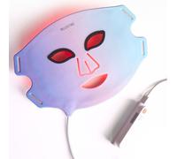 LUSTRE Revive LED Face Mask, Dual Red & Blue Light Therapy Anti-Ageing Acne Treatment, Flexible Silicone, Rechargeable, White