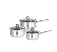 Lustro Saucepan Set 3pc Silver Handles 16-18-20cm