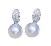 Lustrous Freshwater Pearl Earrings with Metal Setting Versatile for Office or Evening Natural Pearls Jewelry