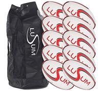 Lusum Optio Rugby Ball 10 Ball Pack with Bag size 4