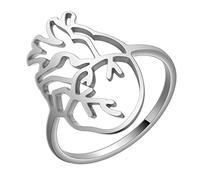 LUTAKU Anatomical Heart Ring for Women Girls Human Heart Stack Rings Stainless Steel Anatomy Jewelry Doctor Gift Dainty Medical Ring (Silver)