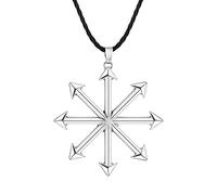 LUTAKU Chaos Star Magic Pendant Kabbalah Sigil of Chaos Wheel Necklace for Men Women Chaosphere Charm Neck Chain Amulet Satanic Symbol Amulet Jewelry
