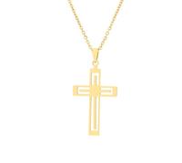 LUTAKU Cross Stainless Steel Necklace for Women Men, Unisex Religious Cultural Accessory