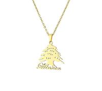 LUTAKU Lebanon National Emblem - Shaped Stainless Steel Necklace for Women Men, Unisex Cultural Accessory