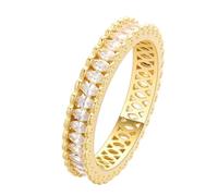LUTAKU Marquise Zircon Full - Band Eternity Ring, Gold - Plated Craft, Women's Bold Stackable Ring for Women Gifts