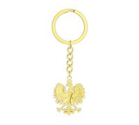 LUTAKU Poland Coat of Arms Eagle Keychain Retro Ethnic Style Key Rings, Stainless Steel Keychains Women Men Keychains Bags Key Rings Sisters Brothers Birthday Gifts (gold)